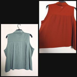 Calia Pleated back polo tank bundle tennis preppy active athleisure orange